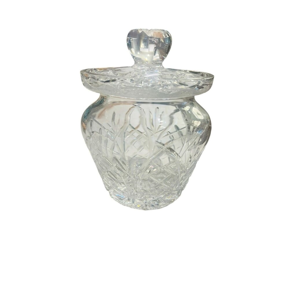 Galway Irish Crystal Covered Candy Dish Hand Cut Crystal Signed Ireland 8”